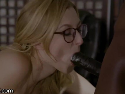 Skinny College Chick Throats Profs Huge Cock