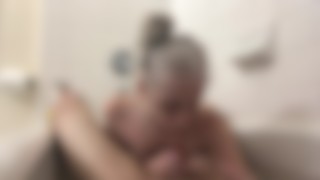 Sloppy Slutty Submissive Bath Time Blowjob