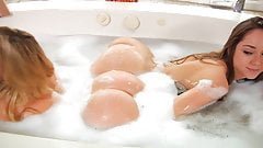 Stunning hotties Remy  and Mia spend some quality time after