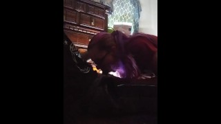 Caught deep throating while babysitting