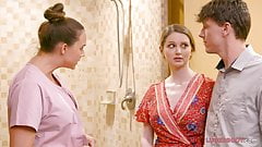 Couple gets horny female massage therapist