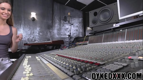 Flat chested lesbian teen and her friend play with a strapon