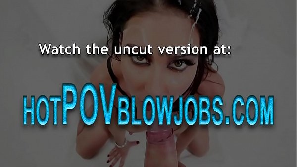 Flat chested slut sucks massive dick in pov