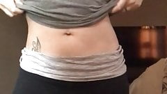 Flat tit 40 yo milf loves to spank her own big ass