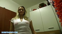 HornyAgent Nicole fucks my big cock to pay for a flat