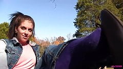 Lexx brown ballet flats tease, noise, shoeplay PREVIEW