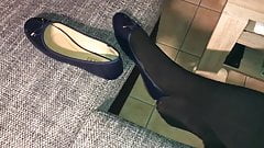 Me in pantyhose and ballet flats