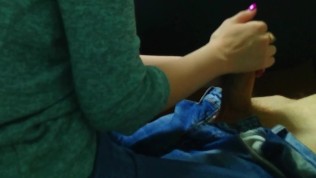 Step-sister tortures brother for 12 minutes until he cum