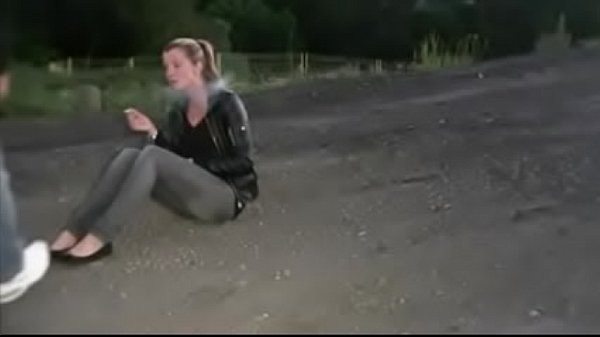 13126-Flat shoes-German girl in satin flats outdoor reality fuck