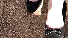 Dangling with flat beautiful feet