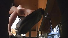 Nat Dangling her flats barefoot