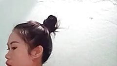 Phan viet shows flat tits in shower