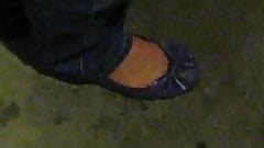 Purple Sam & Libby Ballet Flats Shoeplay Close Up Part 2