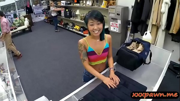 Skinny asian babe nailed by pawn keeper at the pawnshop