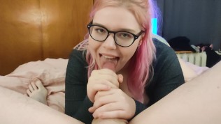 PINK HAIR PROFESSOR LETS ME CUM ON HER FACE