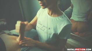 Handjob and Cumshot in Mouth Close up