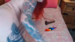 hot redhead babe loves to fuck her tight ass