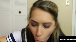 Hot Sexy Sailor Babe Kimber Lee Opens Her Girly Pussy Port For A Sea Cock!