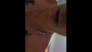 Hot small gf getting fucked in her socks and sexy panties w/cumshot on her stomach