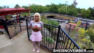 Msnovember Outdoors Exposing Her Giant Natural Black Teen Breasts Outside Shaking Nipples & Tits XXX