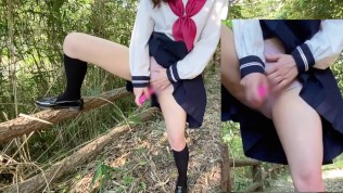 山でこっそりオナニーしたら興奮しすぎて潮吹いちゃった＞＜JK オナニー　潮吹き