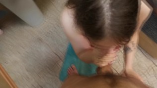 Fucking a beautiful schoolgirl in the mouth until I cum inside her